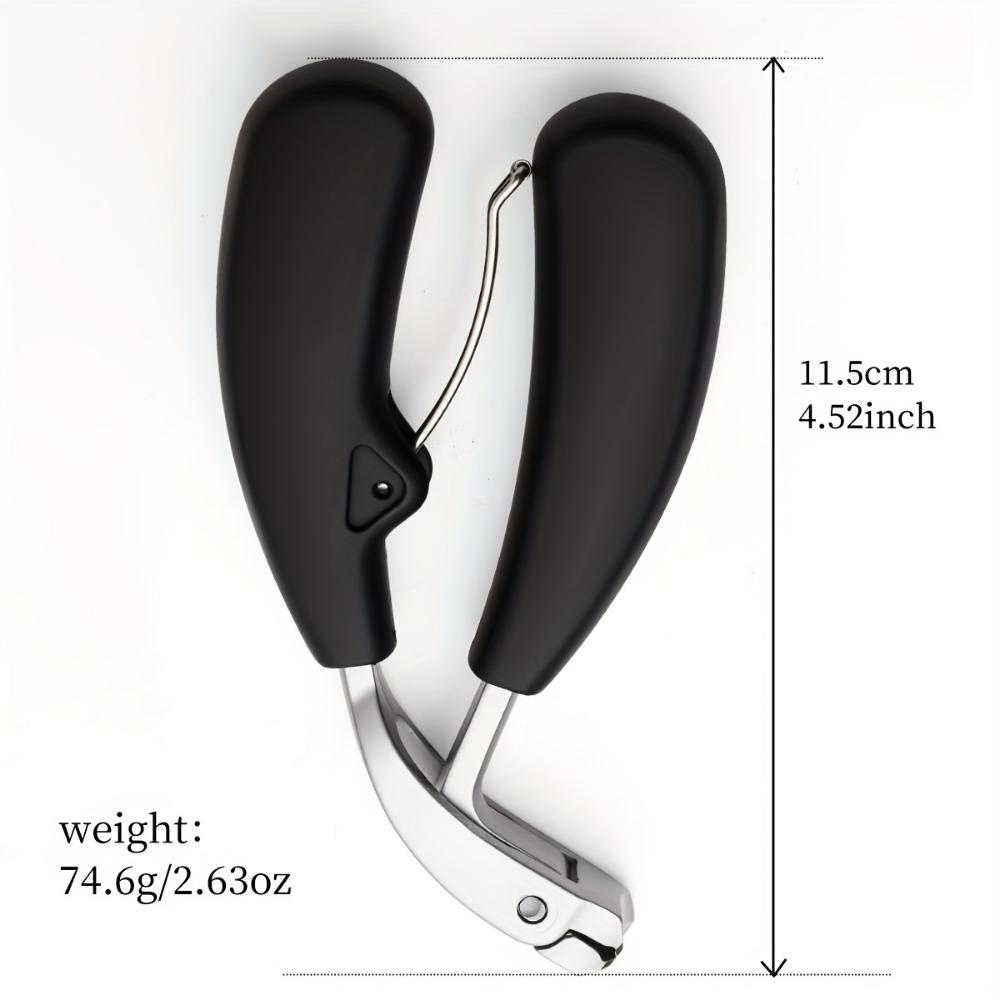 Nail Clipper Modern Style Stainless Steel Blade Concave Face Wide Opening Splash Resistant, Long Handle, Curved Cornea Trimmer for Thick Toenails