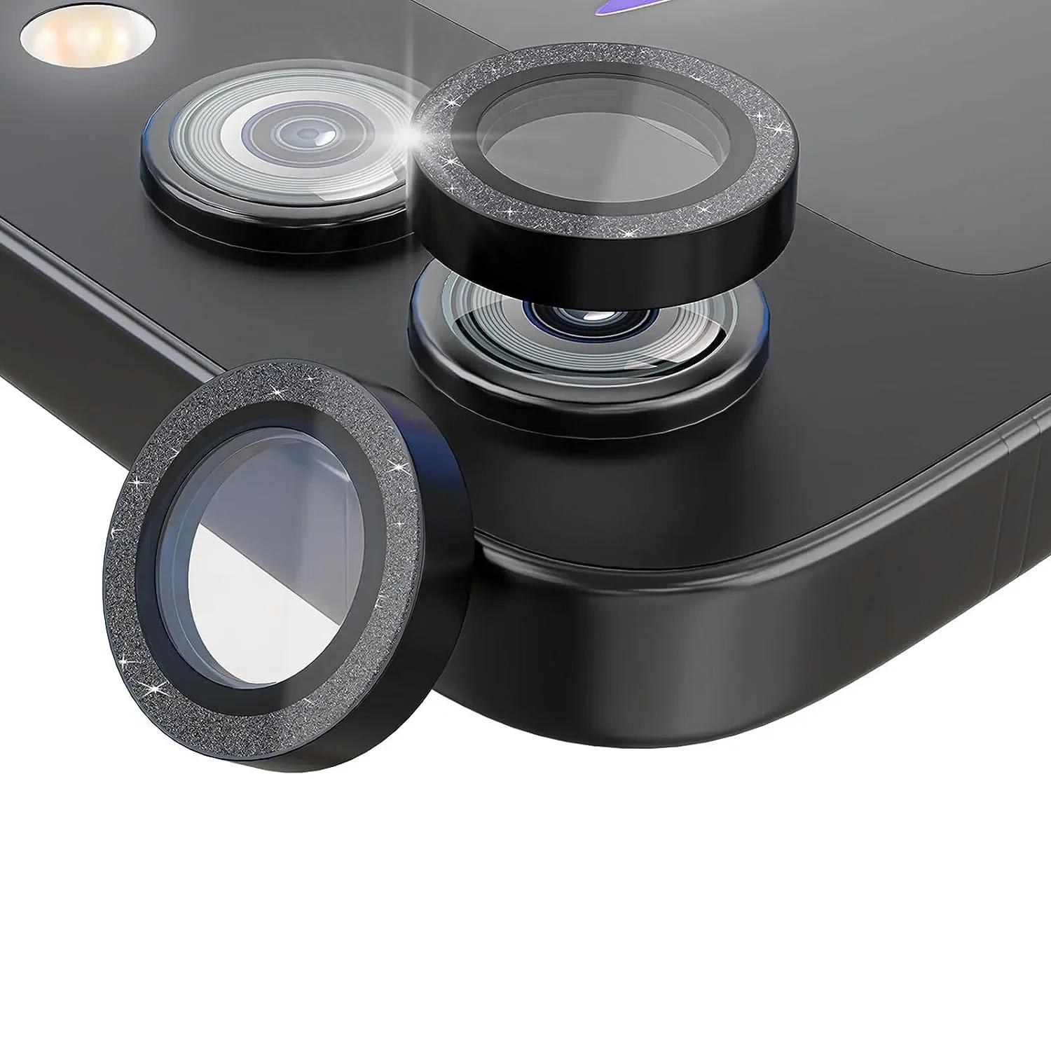 

1 Set Glitter Ultra HD Tempered Glass Camera Protector Film For Samsung Galaxy Z Flip 7 6 5 4 Anti-scratch Metal Ring Lens Cover For Z Flip5