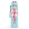 1PC He Is Risen Cross Flower Faith Art 750ml Color Plastic Sports Water Bottle Leakproof Flip Straw Lid Suitable for Sports Office Home Use