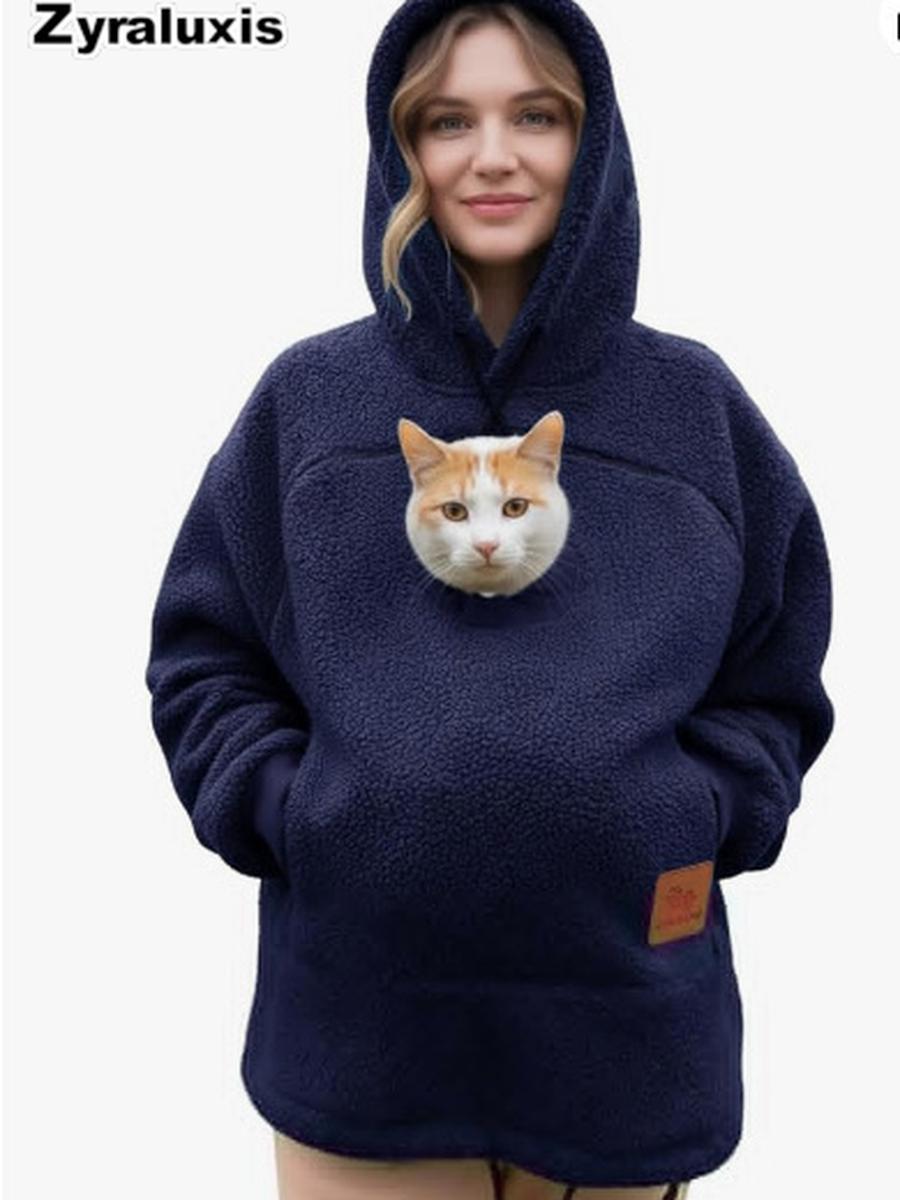 New Autumn Winter Solid Color Hooded