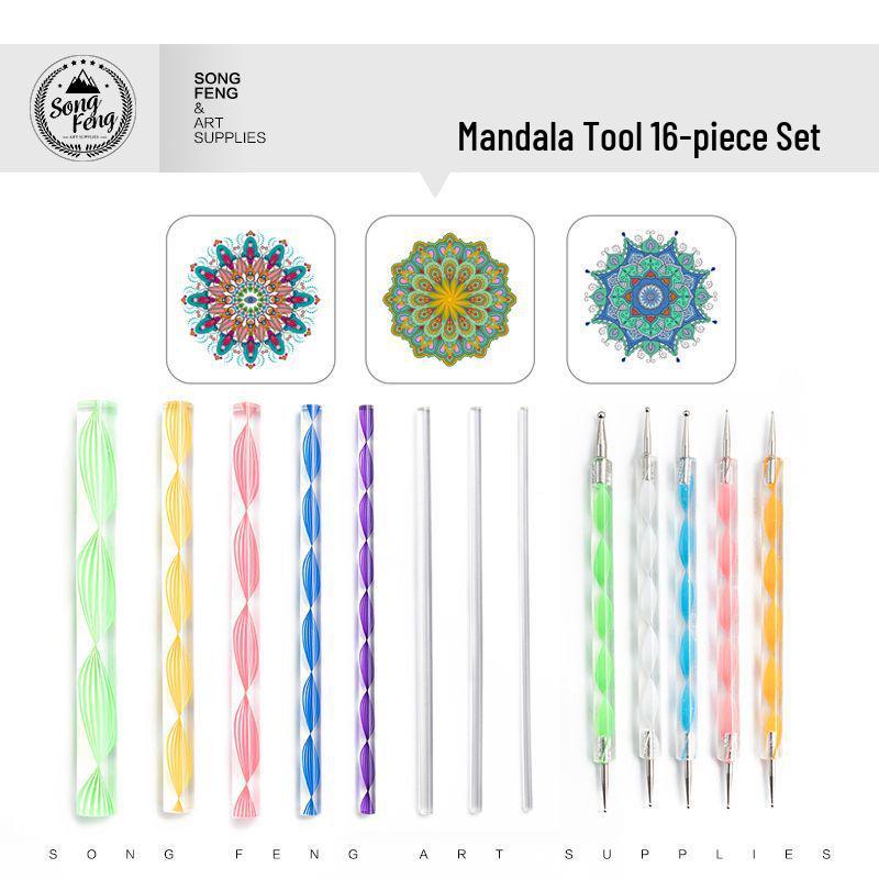 

Набор из 16 предметов для точечной росписи мандал и рисования
