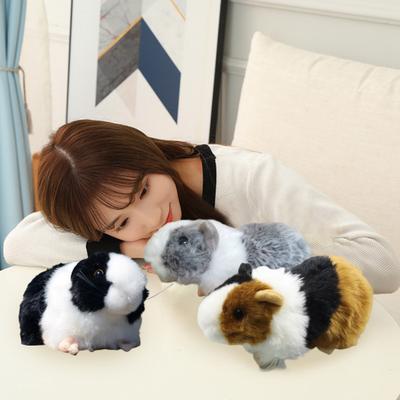 18cm Guinea Pig Plush Doll 3D Eyes Fluffy Hair Realistic Rat
