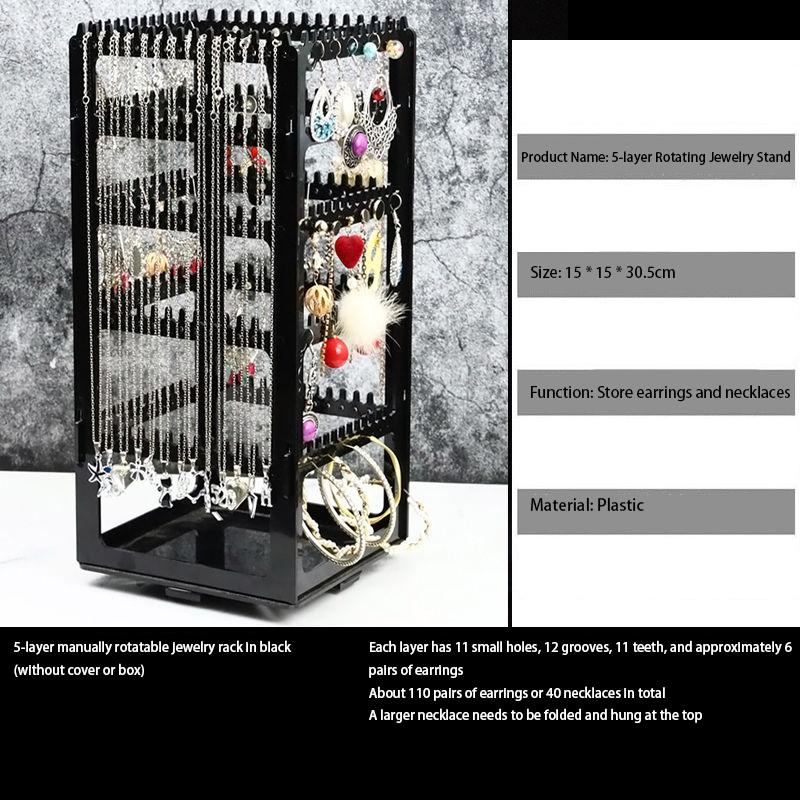 Plastic Transparent Jewelry Box Storage Necklace Bracelet Jewelry Boxes Organizer Earrings Display Stand Storage Accessories