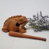 1Pc Thailand Frog Wood Carving Ornaments Hand-Carved Toad Creative Vocal Toys Solid Wood Toad Craft Scenic Souvenirs