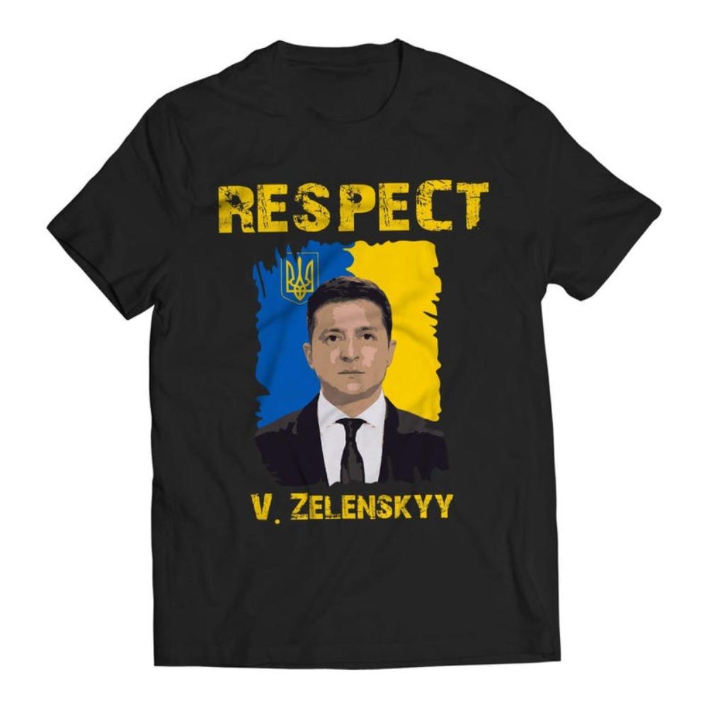 Respekt Volodymyr Zelenskyj Ukrajinci Tričko Ukrajina Unisex Dámské Streetwear Kreativní Design Tištěné Tričko Každodenní Život Bavlněné Tričko