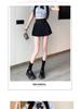 2024 Spring & Autumn White A-Line Pleated Skirt - Anti-Exposure, Short Length for Women