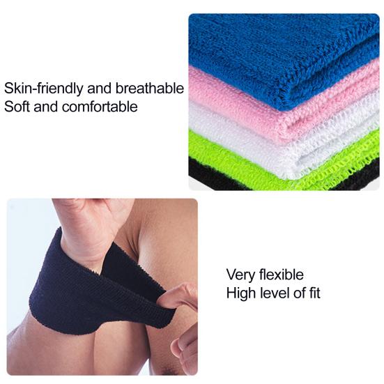 Terry Cloth Wrist Sweatband Breathable Absorbent Sports Wrist Band Men Women Athletic Running Football Volleyball Basketball Tennis Wristband