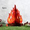 6Pcs 3D Decorative Cardboard Campfires Artificial Flame Campfires Halloween Centerpiece Fake Flames for Lawn Festival Winter