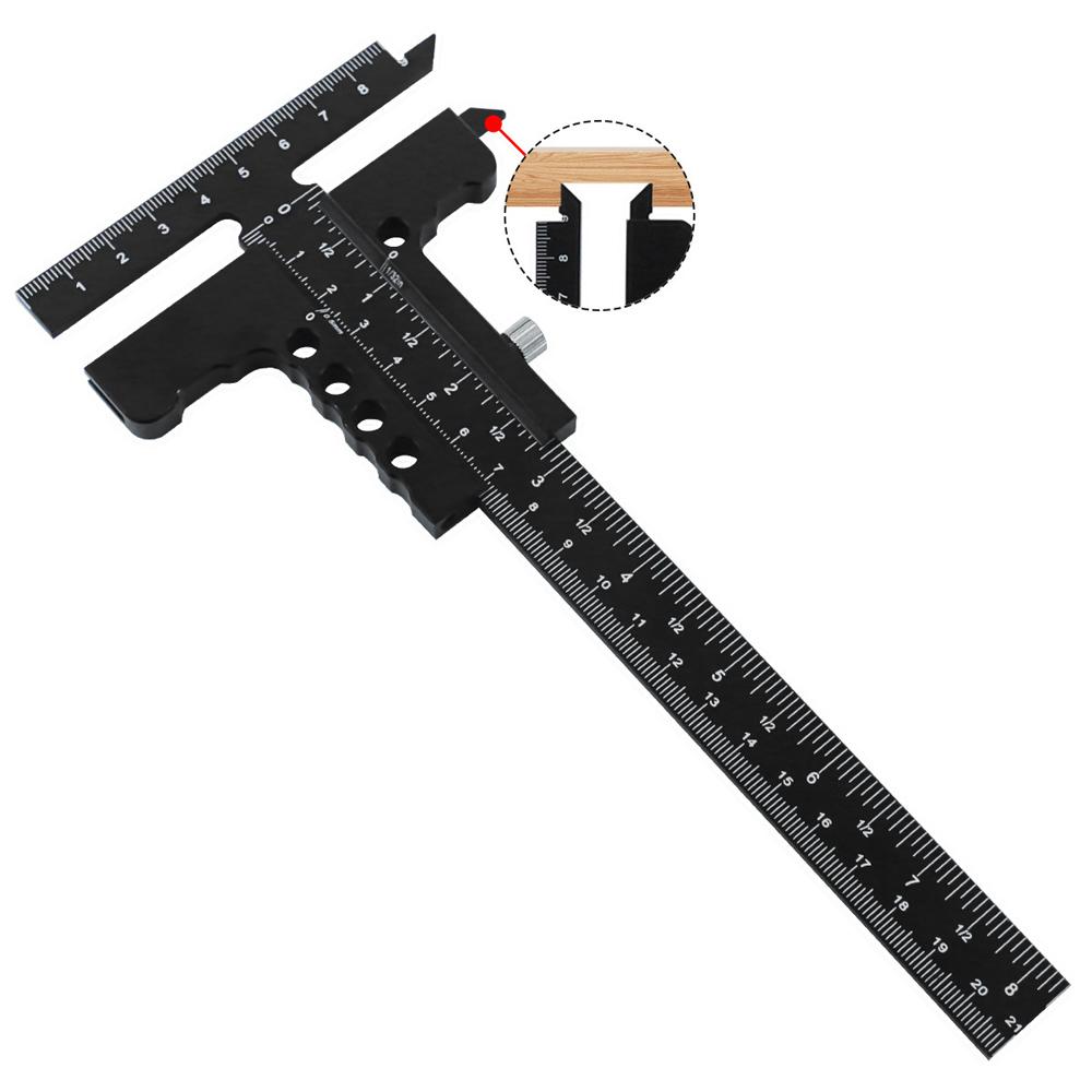 Woodworking Scriber TShape Aluminum Alloy Scribing Ruler Measuring Tool for Carpenter DIY Wood