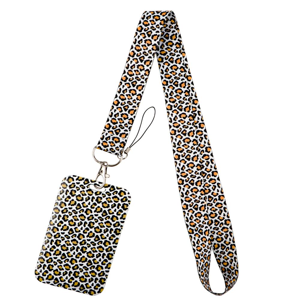 Leopard Prin Trendy Credential Holder Animal Lanyards for Key Neck Strap For Card Badge Gym Keychain Keyring Accessories Gift