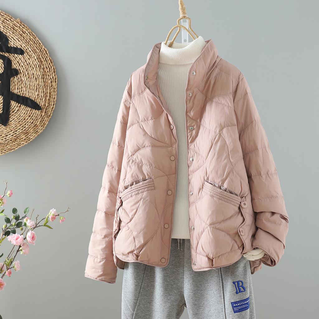 White duck down light down jacket women's short model new model autumn and winter fashion temperament small stand-up collar jacket tide