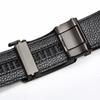 Men'S Belt Business Automatic Buckle Belt Casual Simple And Durable Pu Plaid Belt