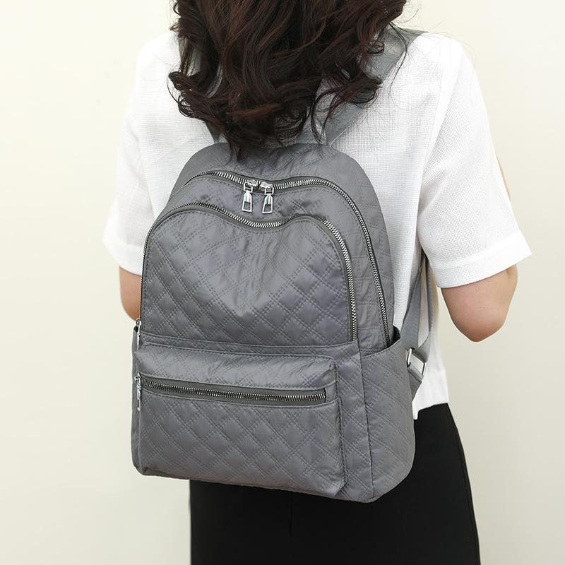 Damenrucksack, lässige Reisetasche mit großem Fassungsvermögen, einfache einfarbige Umhängetasche, hochwertiges Nylongewebe