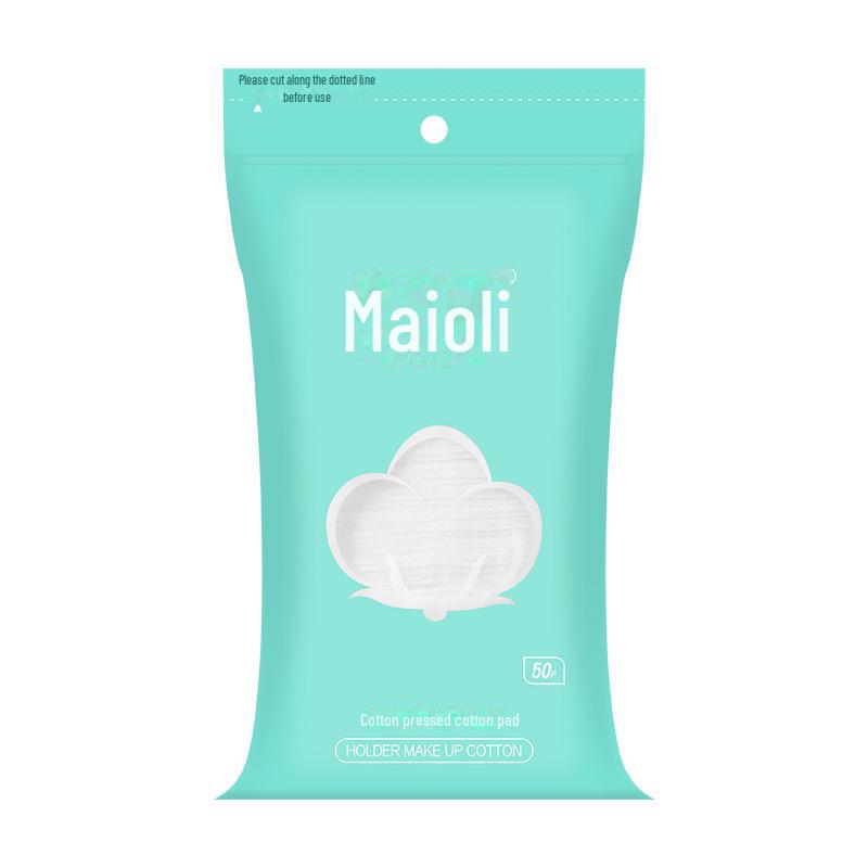 

MYONLY Щільні тришарові бавовняні диски для зняття макіяжу, двосторонні, 50 штук, не протікають.