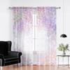 Watercolor Floral Sheer Curtain For Living Room Dining Room Bedroom Drape Kitchen Window Transparent Chiffon Curtain
