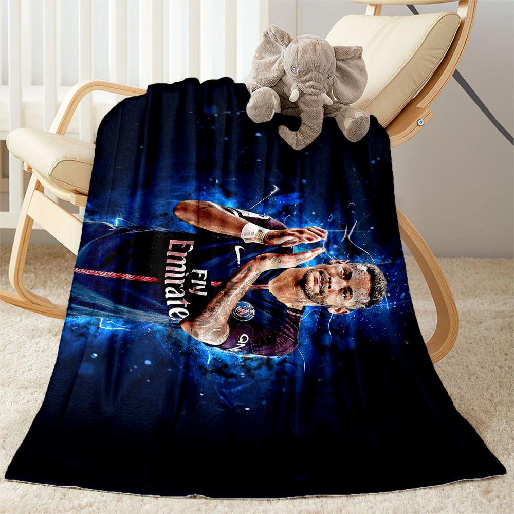 Neymar Brazil Jersey Blanket Soft Warm Cozy Perfect for Bedding Picnics Seaside All-Season Use Modern Gift for Travel Home Birthdays