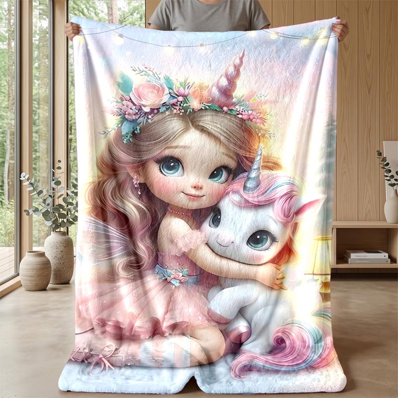 Fairy Dreams with Butterflies Theme Blanket Lightweight Warm Flannel Blanket Decorative Throw Blanket for Home Decoration