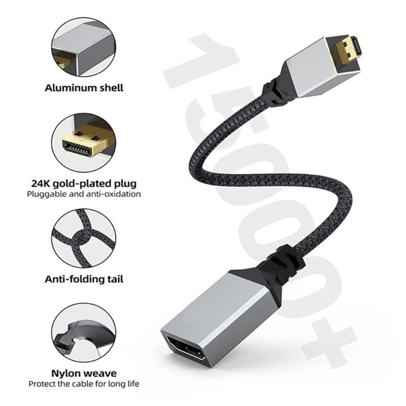 Fast Speed Video Male to Female Connector Cable Conversion Wire Line Supports 4K 60Hz for Home Entertainment