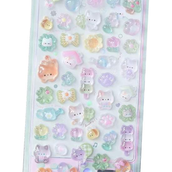 3D объемные полые наклейки Милые наклейки с животными с плавающим визуальным эффектом Водонепроницаемые ПВХ наклейки для поделок, ноутбуков, бутылок для воды, скрапбукинга