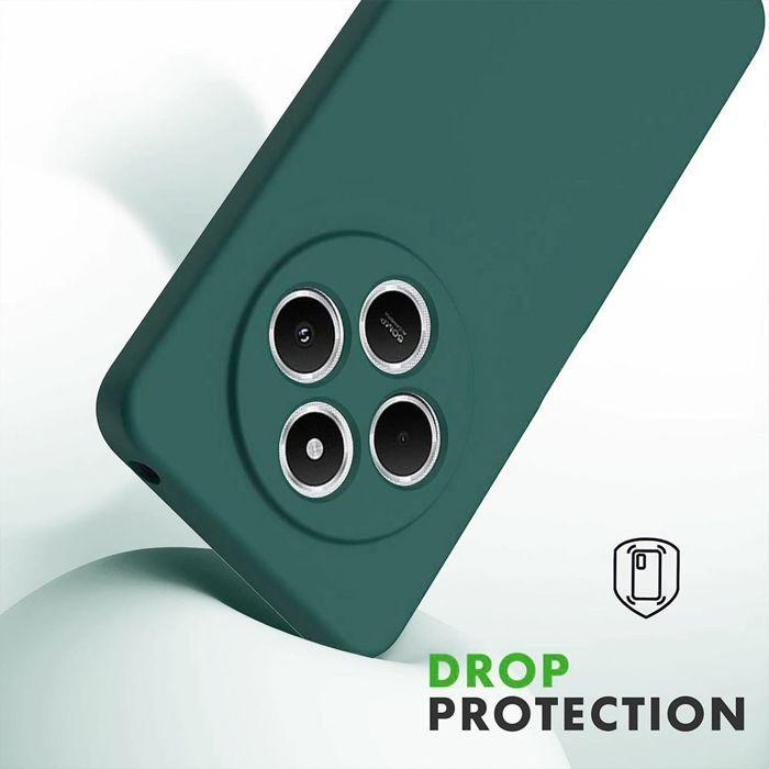 Hülle für Xiaomi Redmi Note 14 Pro 5G (nicht für 4G) - Weiches Silikon Nachtgrün - E.F.Connection®