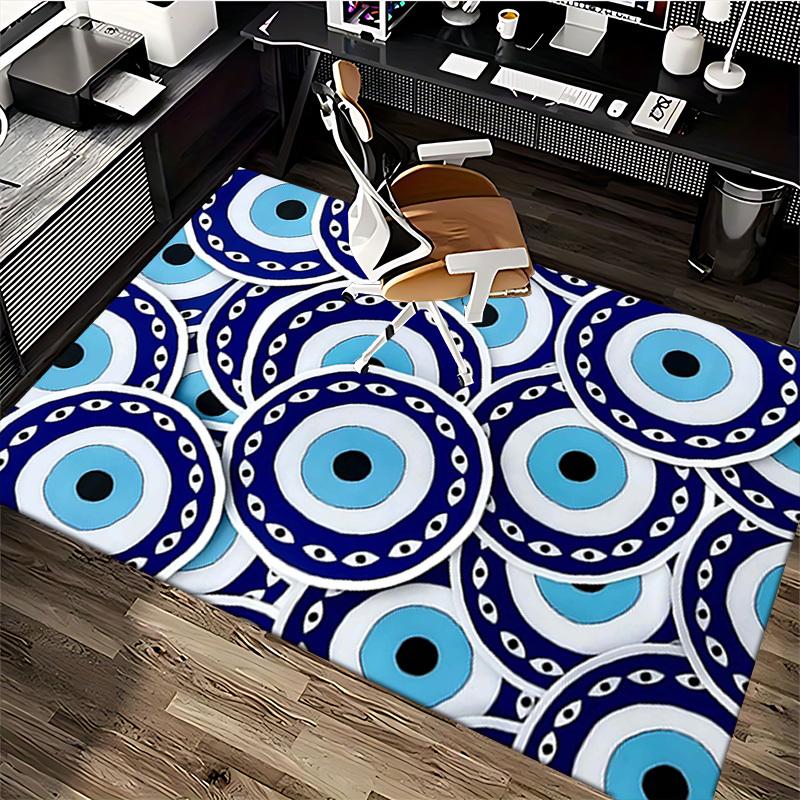 1pc Evil Eye Design Chair Mat - Anime Cartoon Pattern, Non-Slip Carpet for Office Chairs, Suitable for Home Decor, Living Room, Bedroom, Game Room, Fe