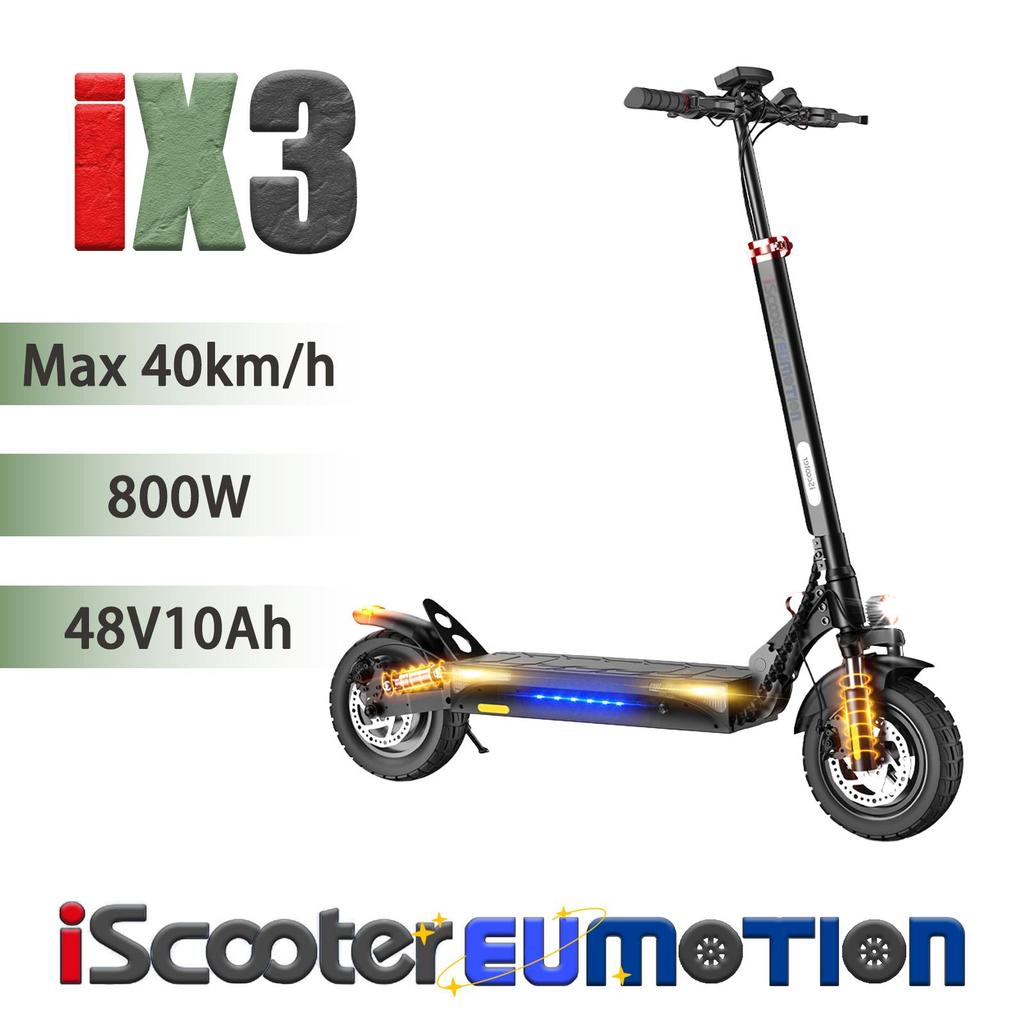 40km/h Urban Electric Scooter with APP Control, 800W Motor, 48V10Ah Battery, Full Suspension, Disc Brakes, 10" Off-Road Tires Folding E-Scooter
