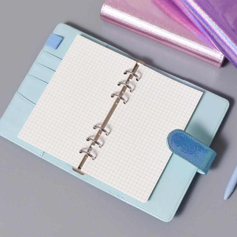 Practical 6 Ring Binder Planner Notebook Cover A5/A6 Refillable Loose Leaf Journal Notepad Cover Waterproof for Girls