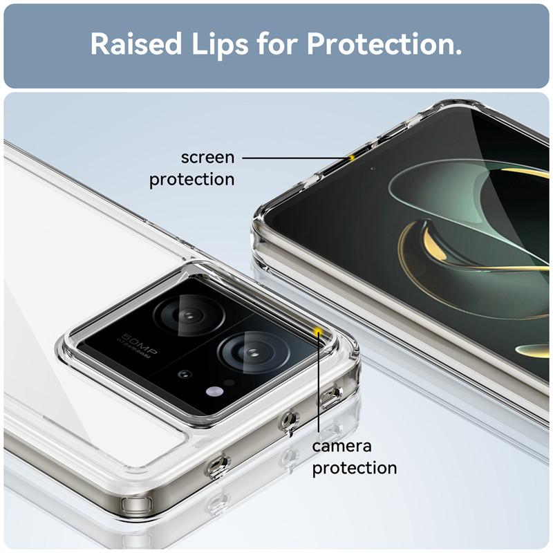 For Xiaomi 13T Case Xiaomi 12T 13T Pro Cover Clear PC Case Shockproof Silicone Protective Phone Cover Xiaomi 13T Pro