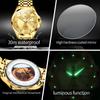 OLEVS 6702 Mens Watch Luxury Original Brand Stainless Steel Automatic Mechanical Watch Week Date Watches For Man With Box Gifts
