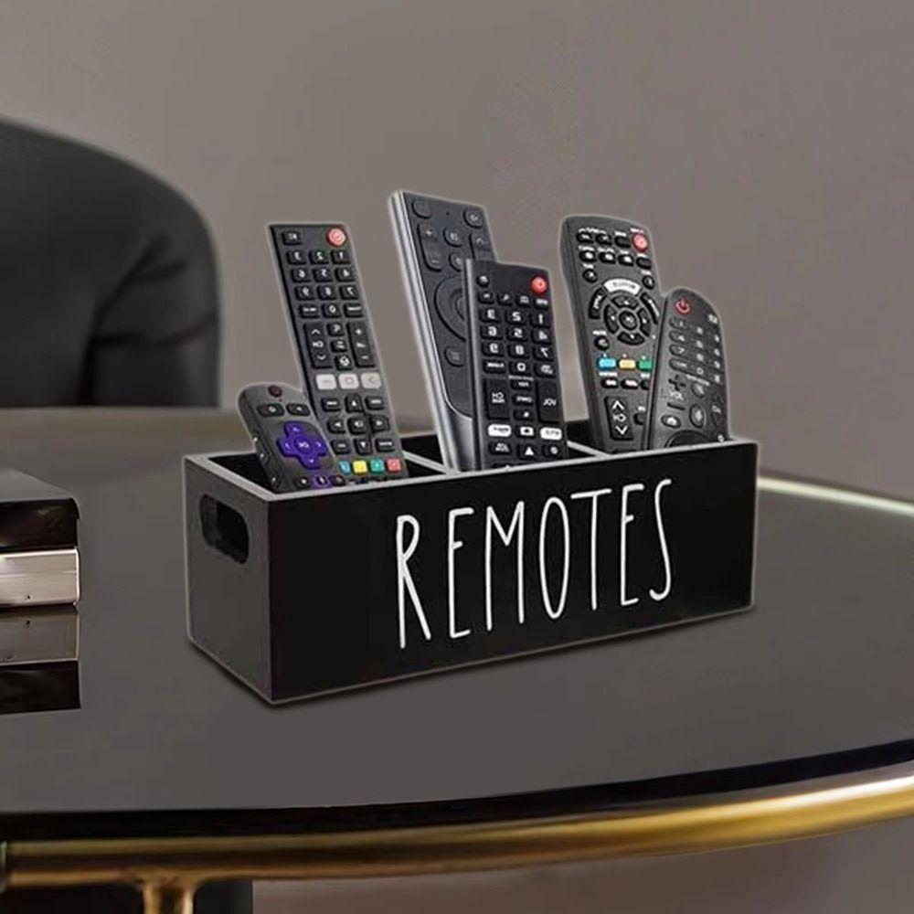 Solid Wood Desktop Storage Box 3 Compartments Pencils Holder  Night Stand