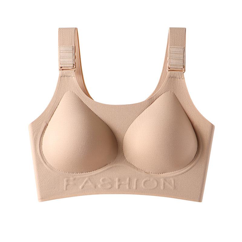 Jelly Strip Invisible Seamless Wireless Tank Top Bra with Adjustable Buckle and Anti-Sagging Side Support.