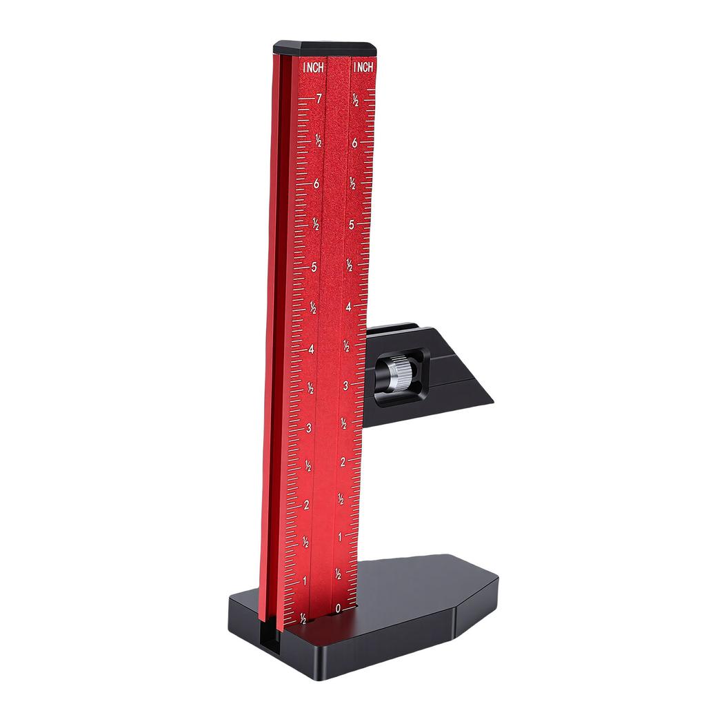 Saw Table Height Depth Ruler with Sliding Block Dual Scale Markings Woodworking Measuring Tool 0 7in 0 17cm
