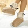 Fashion Cute Thickened Plush Warm Snow Boots for Women 2025 Winter Thick Sole Non Slip Cotton Shoes Woman Bow Decor Platform Ankle Boots