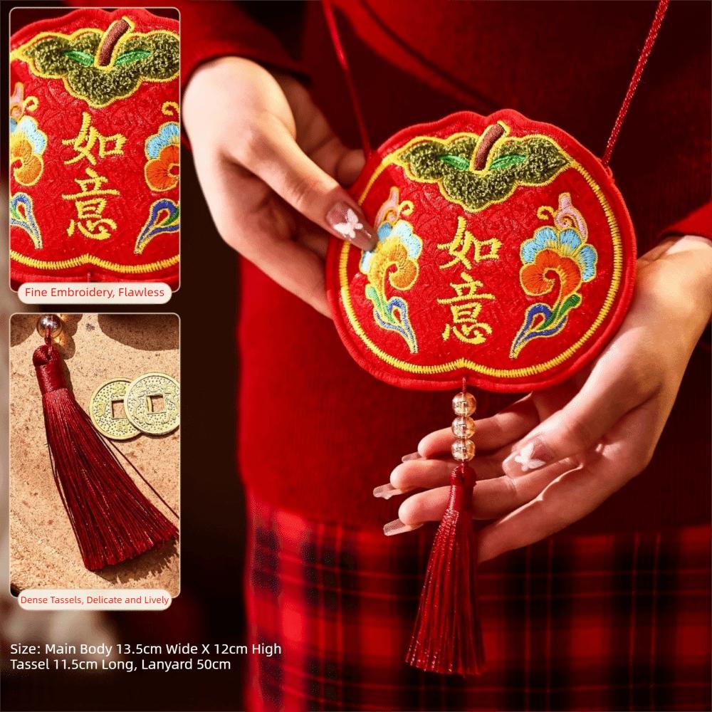 Red Color Red Packet Embroidery Design Money Envelope Horse Year Gift Bag  Chinese New Year