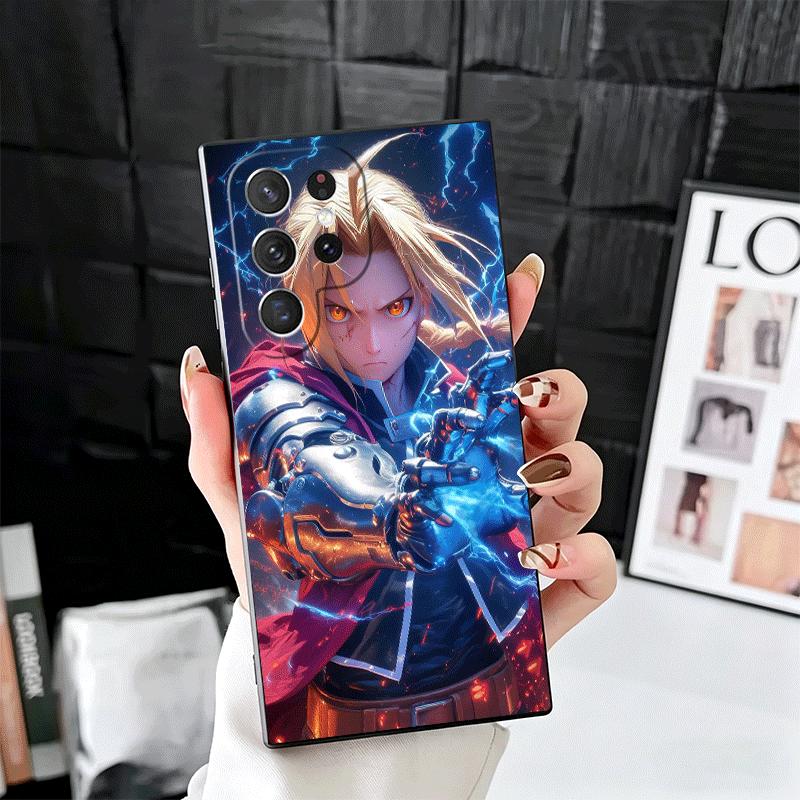 F-Fullmetal A-Alchemist Anime Soft Phone Case for Samsung Galaxy S26 S25 Edge S24 Ultra S23 Plus S22 S21 FE S20 Black Cover Back