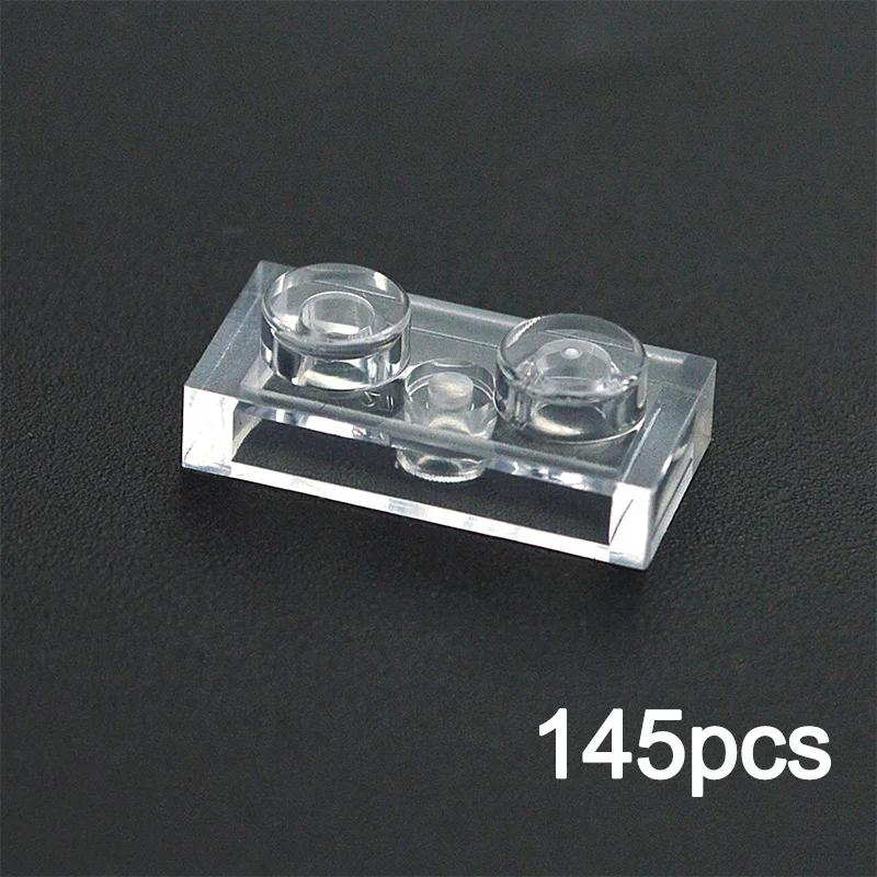 DIY Transparent Thin Plate Figures 3024 3023 Building Blocks 1x1 2X2 1x2 Dot Assemblage Educational Construction Clear Brick Toy
