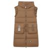 Large Size Autumn and Winter Women's Vest Hooded Mid-length Outdoor Thickened Windproof Warm Vest Loose Sleeveless Jacket Jacket