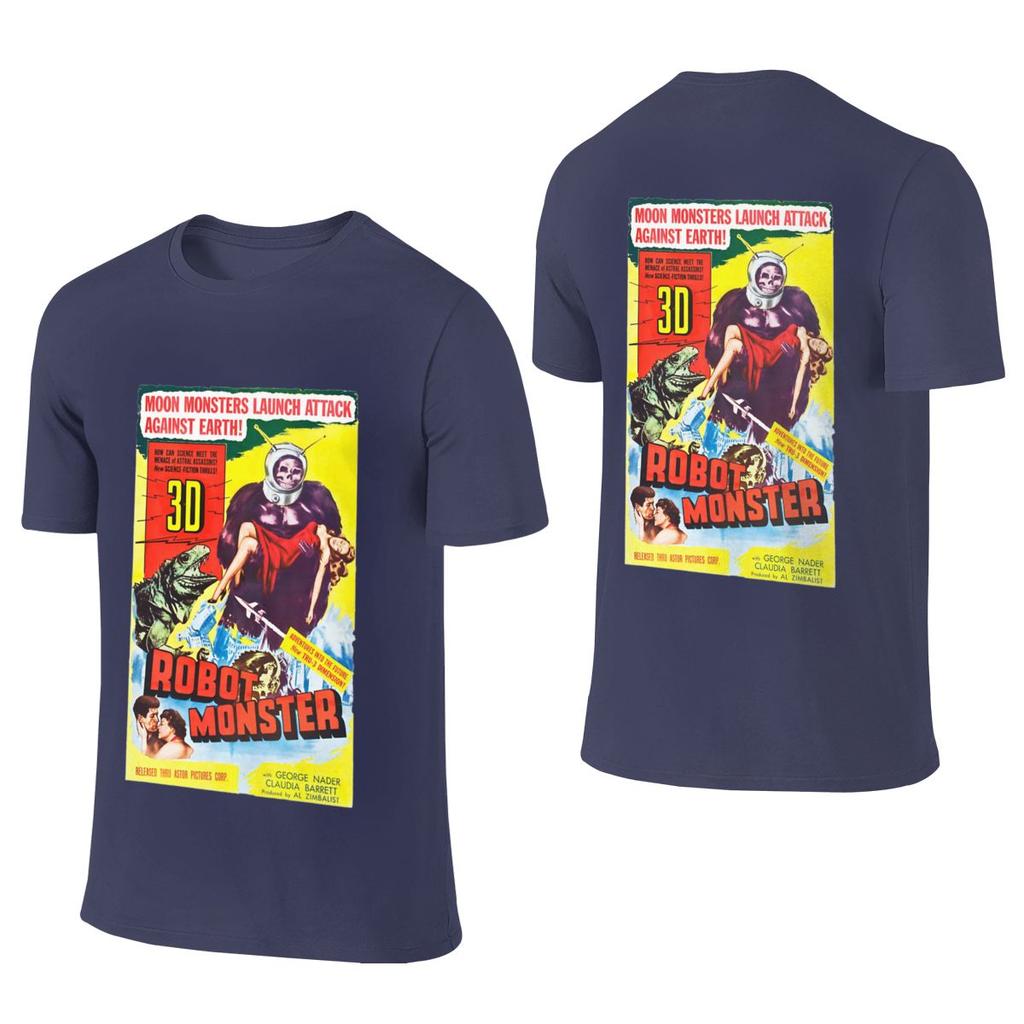 Robot Monster Standard Shoulder Reversible Tshirt Simple Youthful Feeling Dark Color Schemes Tees