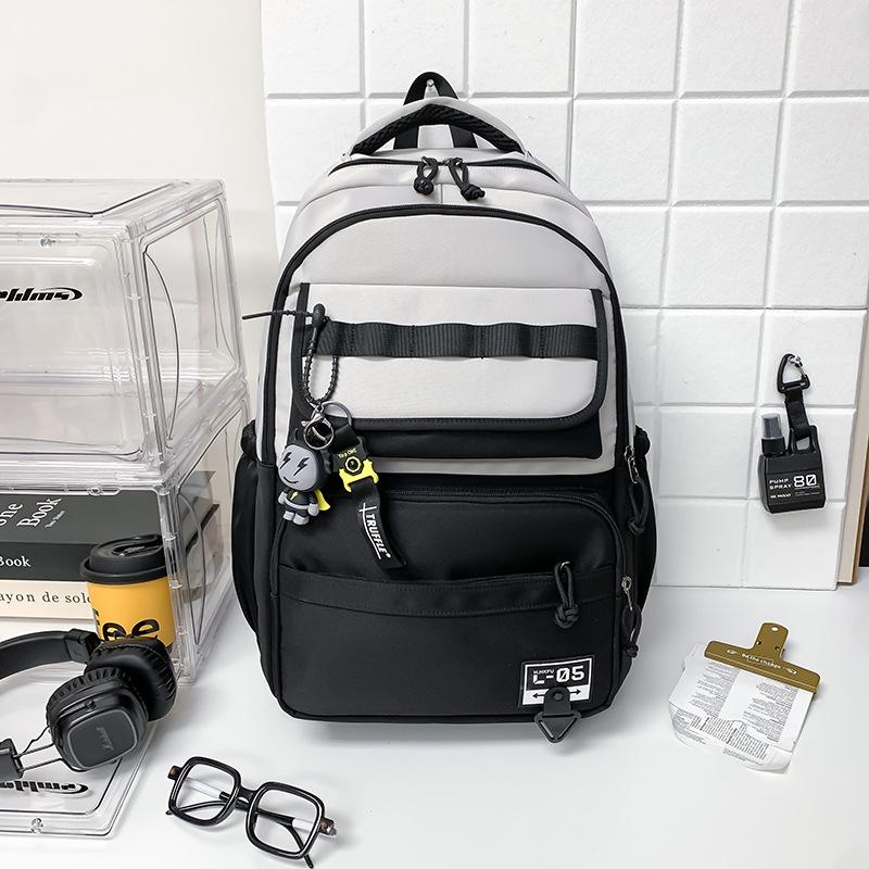 Schoolbag1011 New Japanese College Student Backpack Men's Travel Backpack Junior High School High School Students Large Capacity Multi-layer Schoolbag
