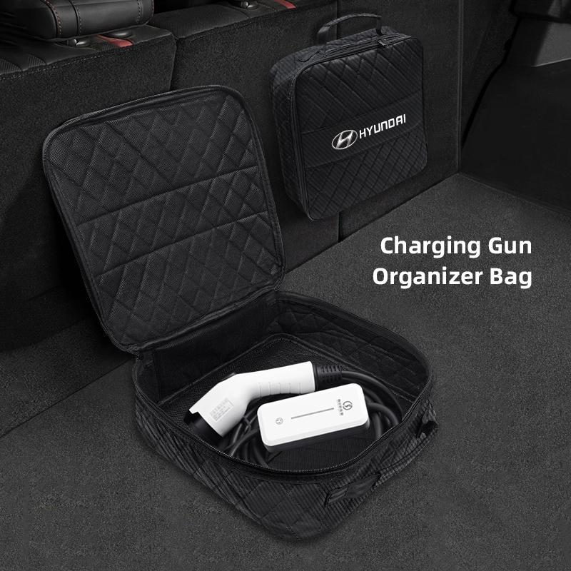 Car Storage Bag Leather Organizer For Hyundai N Line Genesis I30 Creta Matrix Bayon Veloster Tucson Accent Kona Elantra Getz GDI v1