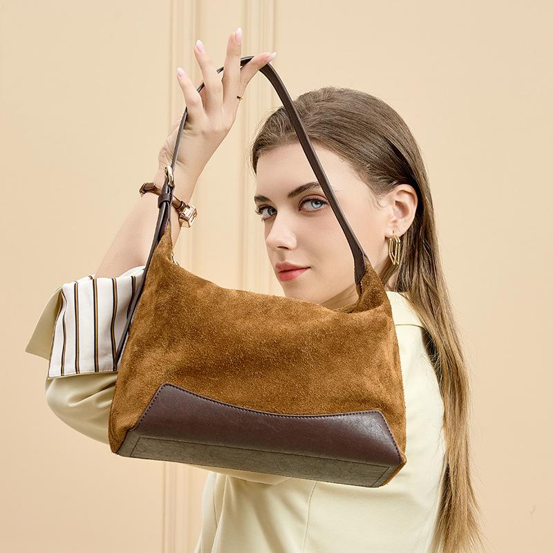 Matte Leather Casual Hand-held Design, Niche Bag, Women's High-end Sense, Crossbody Bag, Armpit Dumpling Hobo Bag