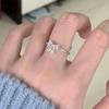 Arrived Romantic Lovely White Bowknot Rings Female With Shiny Bow Ring For Women Adjustable Ring Sweet Girly Heart Ring