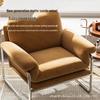 Bauhaus Velvet Leisure Chair - Italian Minimalist Light Luxury with Metal Frame