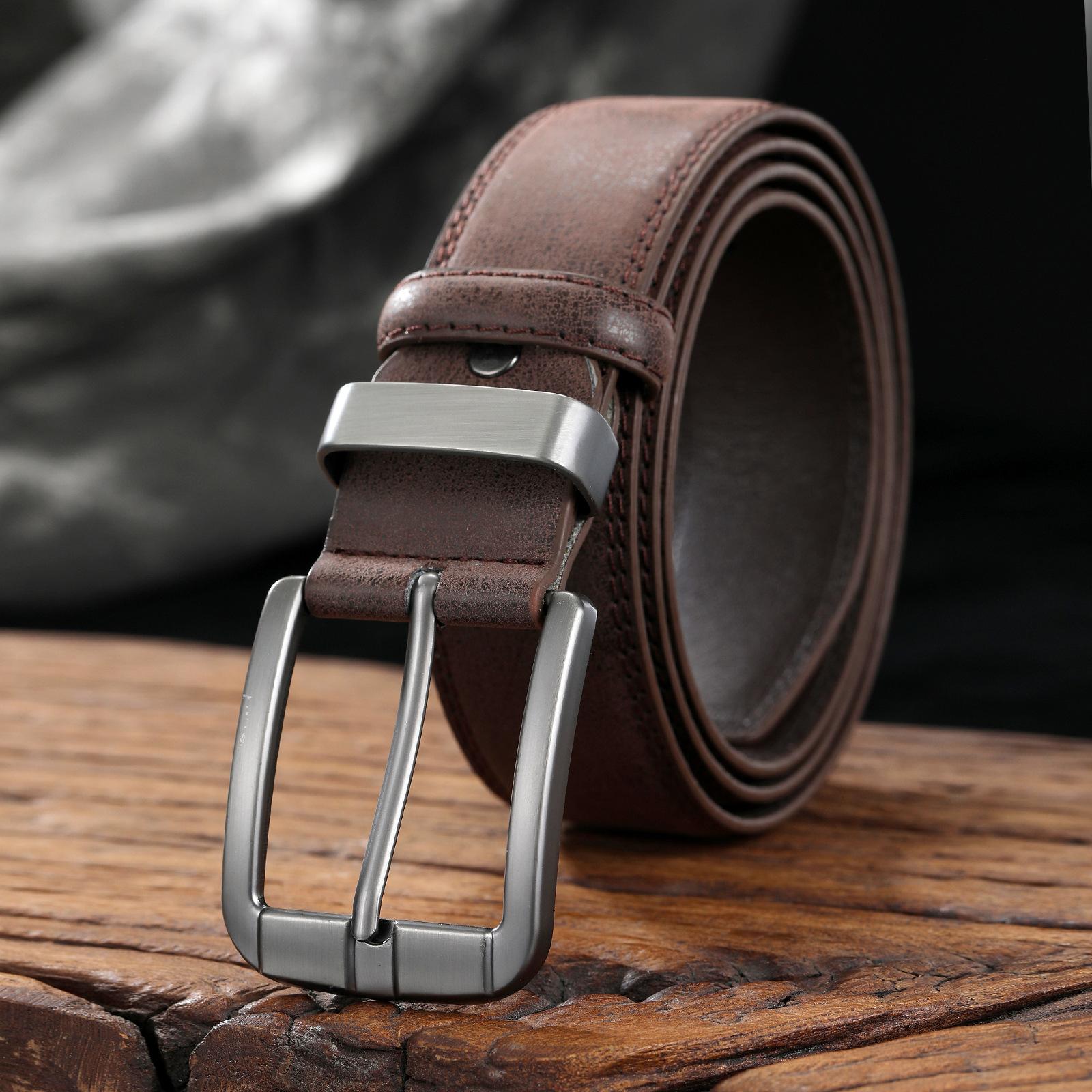 

Мужской ремень с пряжкой из искусственной кожи, ремень из сплава с пуговицами, средний и зеленый, повседневный ремень для брюк 125cm