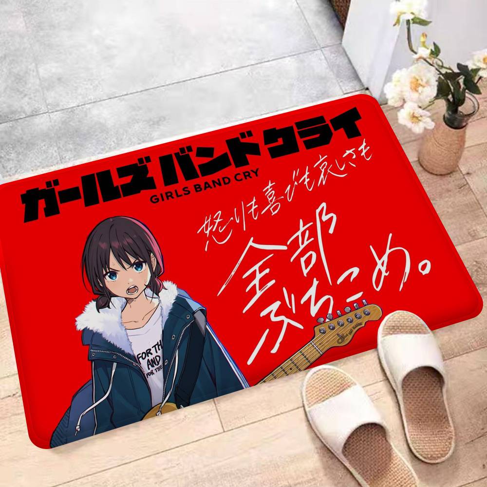 Anime Band Girls Band Cry Door Mat Washable Non-Slip Living Room Sofa Chairs Area Mat Kitchen Doormat Area Rug