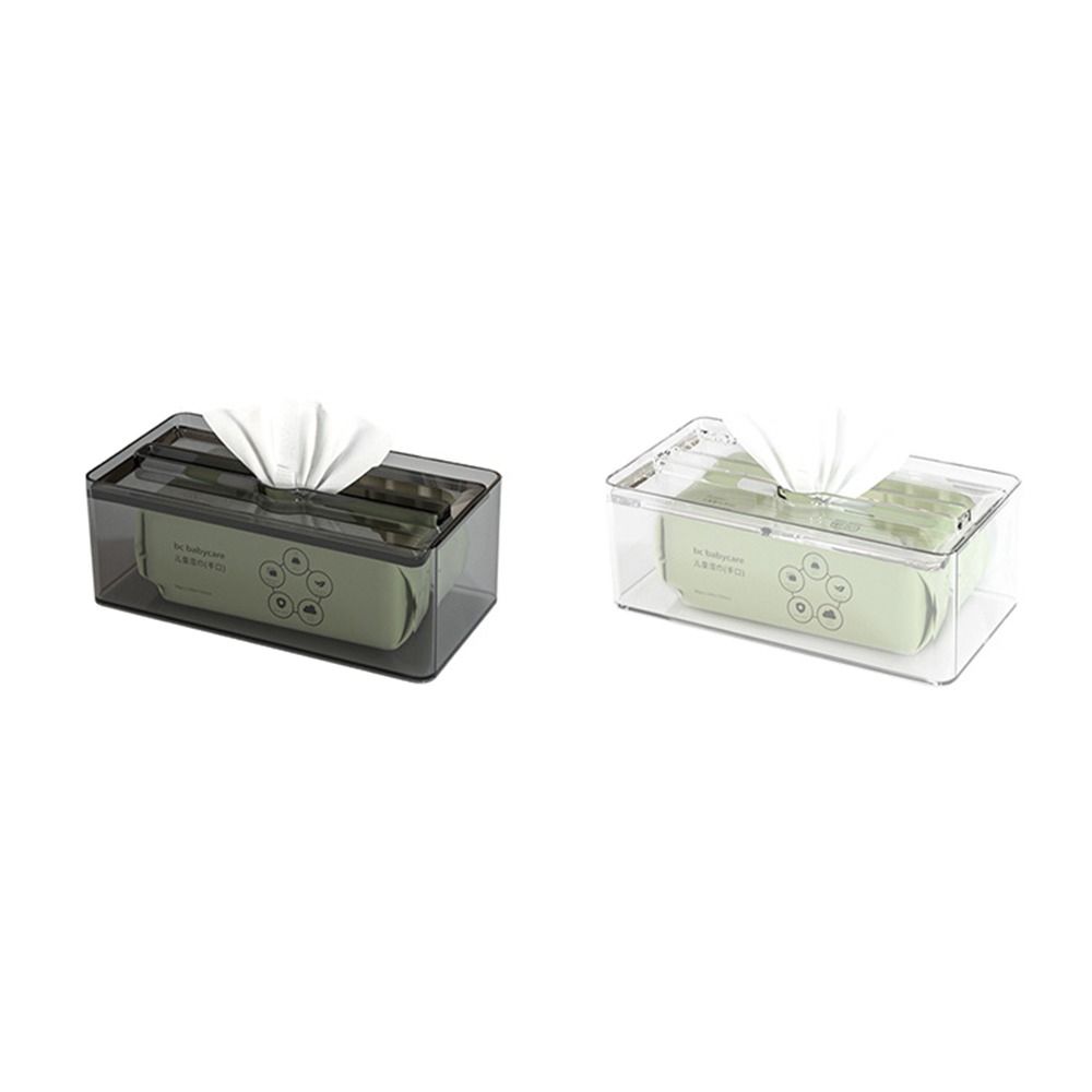 Waterproof Transparent Tissue Box Rectangular Space-saving Napkin Storage Case Multi-Functional Large Capacity