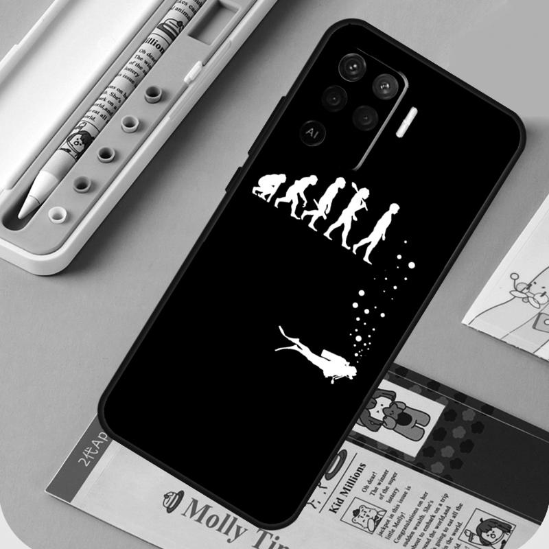 Diver Down Scuba Flag For Oppo A40 A60 A80 A94 A74 A54 A15 A18 A38 A58 A78 A98 A16 A76 A96 A57 A17 A77 A5 Pro Case
