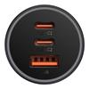 Ładowarka Samochodowa Baseus Golden Contactor Pro, 2X Usb-C, 1X Usb, 65W (Szara)