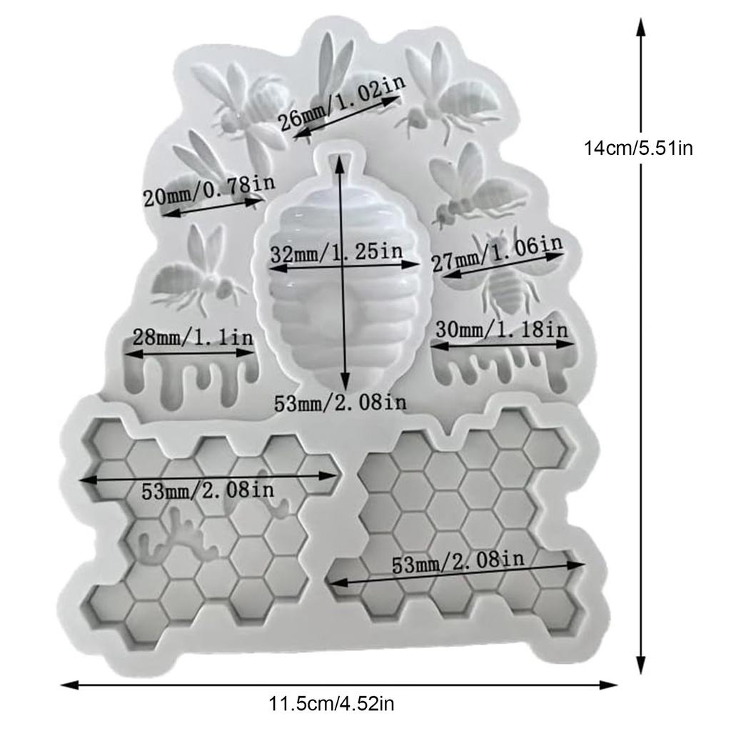 3 ks Silikonové formy včelí plástve pro DIY dort, fondán, sušenky, cukrový pudink, čokoládu, tvrdé bonbóny, dezertní dekorace