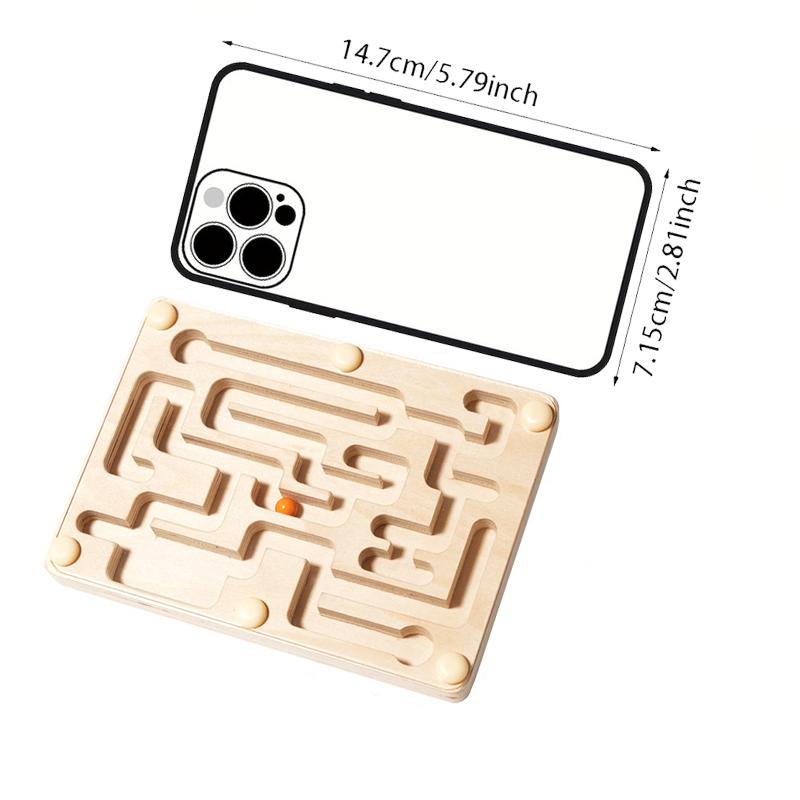 Mały Drewniany Labirynt z Koralikami do Balansowania, Gra Planszowa Balansująca, Zabawka Treningowa Koncentracji Dla Dzieci